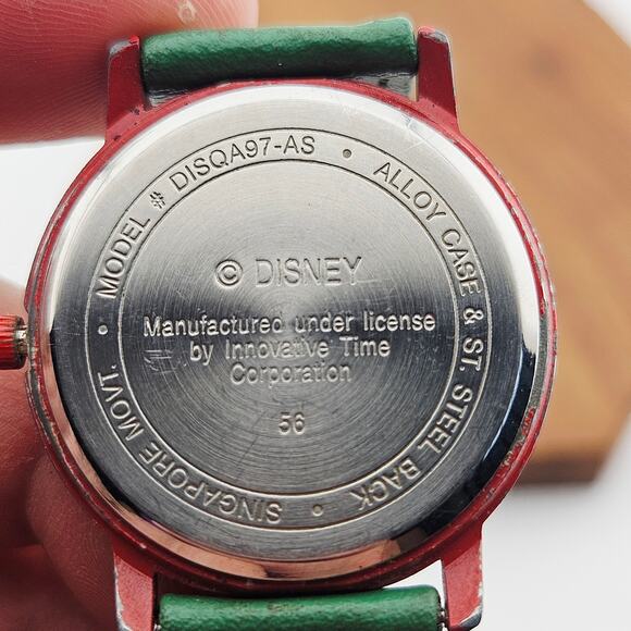 Vintage 90s Pluto Mickey Dreaming Womens Watch Red Green Christmas Santa Holiday - Picture 6 of 8